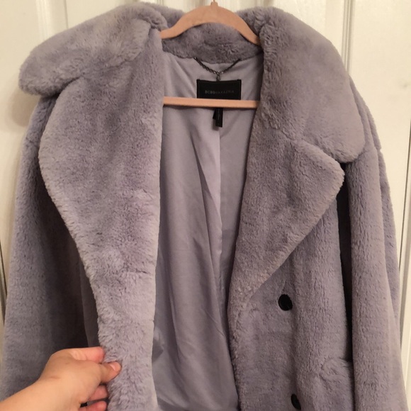 BCBG MAXAZRIA Lilac furry coat - Picture 1 of 3
